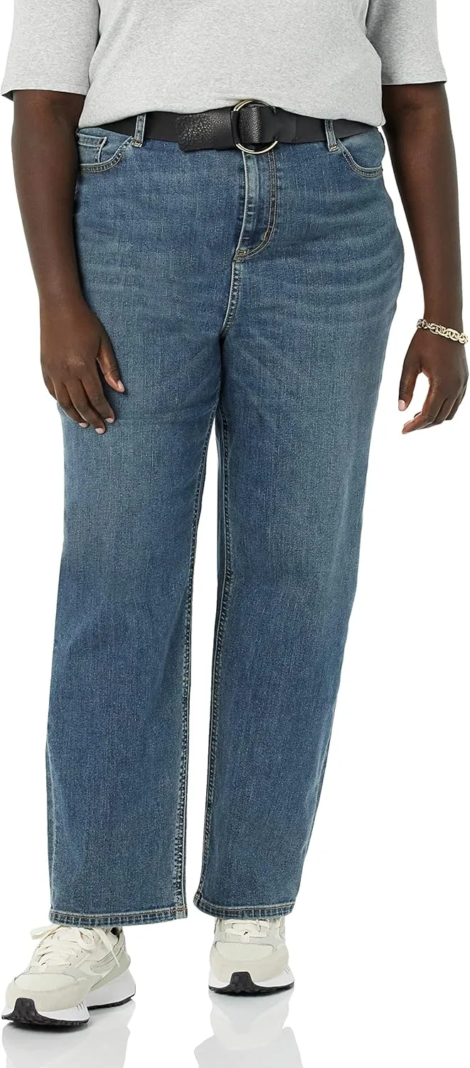 Amazon Essentials Women's High-Rise Straight Jean