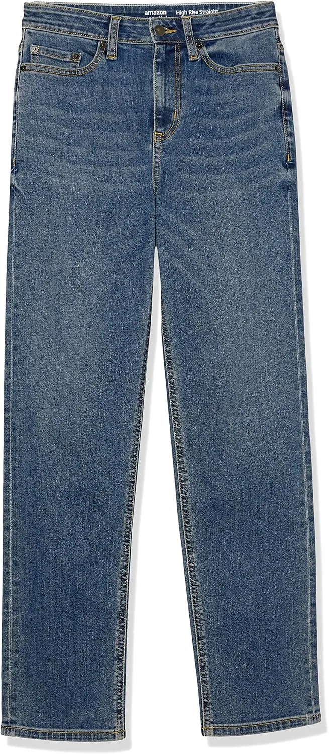 Amazon Essentials Women's High-Rise Straight Jean