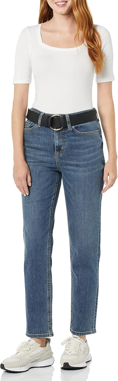 Amazon Essentials Women's High-Rise Straight Jean