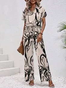 Clasi Women's Stripe Print Sleeve Sets