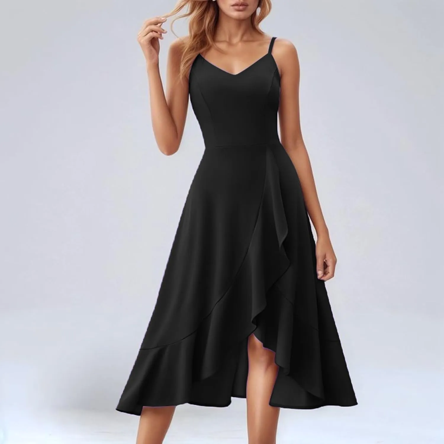 Cocktail Dresses for Women Plus Size Sleeveless Sundress Casual Loose Plain Long Dresses Summer Vacation Maxi Dress