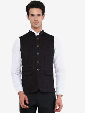 Dark Brown Bandhgala Jacket | JB Studio