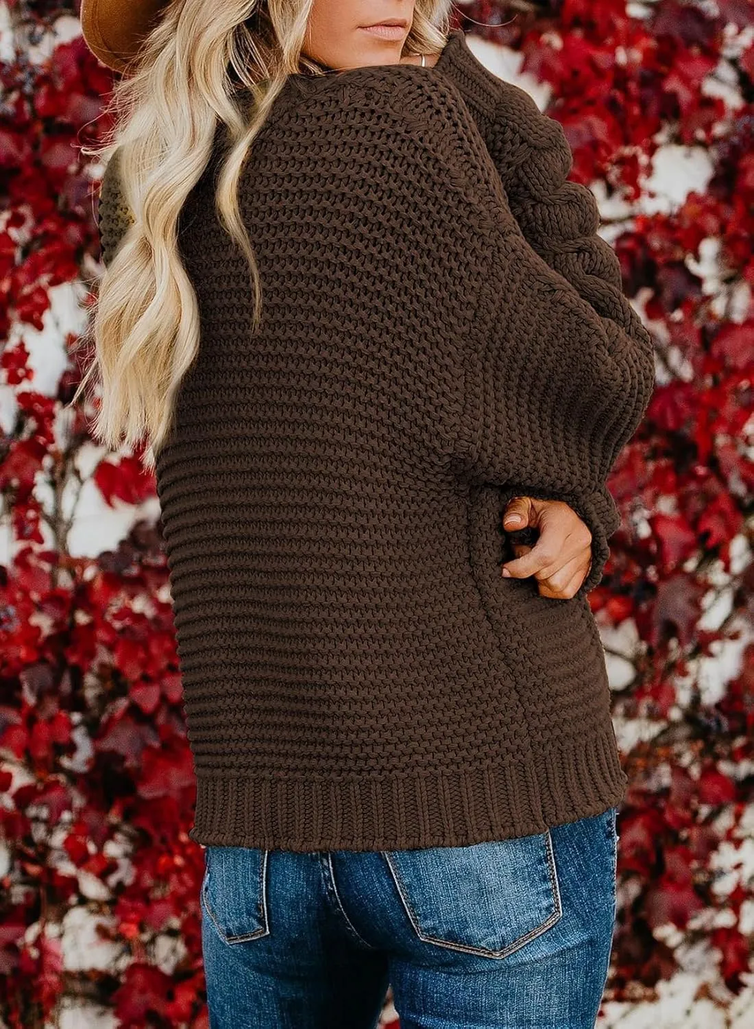 Dokotoo Womens Open Front Long Sleeve Chunky Knit Cardigan Sweaters Loose Outwear Coat