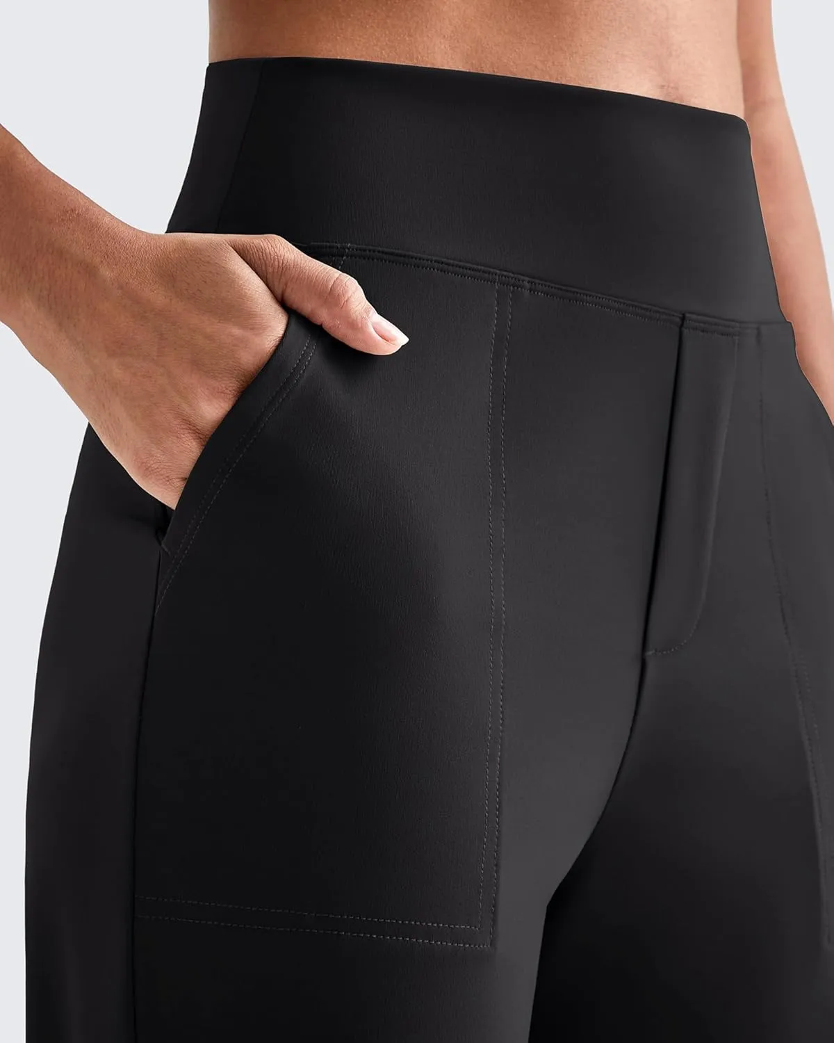 G4Free Womens Ankle Dress Yoga Pants with Pockets Stretchy Crop Business Casual Work Trousers Petite/Regular/Tall