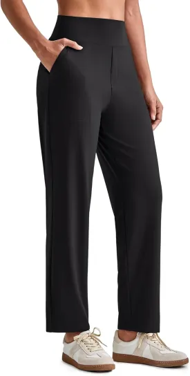 G4Free Womens Ankle Dress Yoga Pants with Pockets Stretchy Crop Business Casual Work Trousers Petite/Regular/Tall