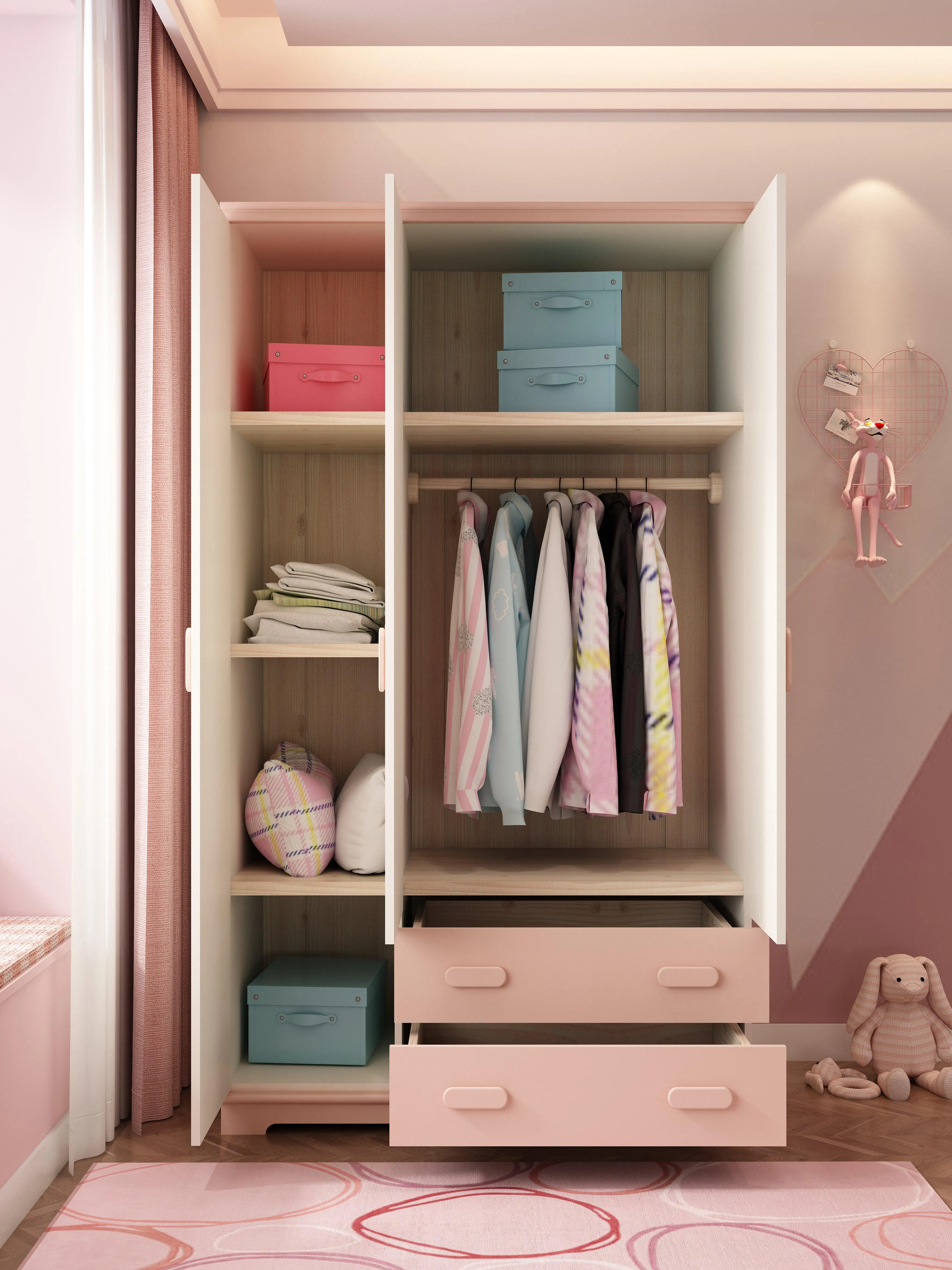 HB Rooms Ribbon Wardrobe (T815) - 2 or 3 doors options