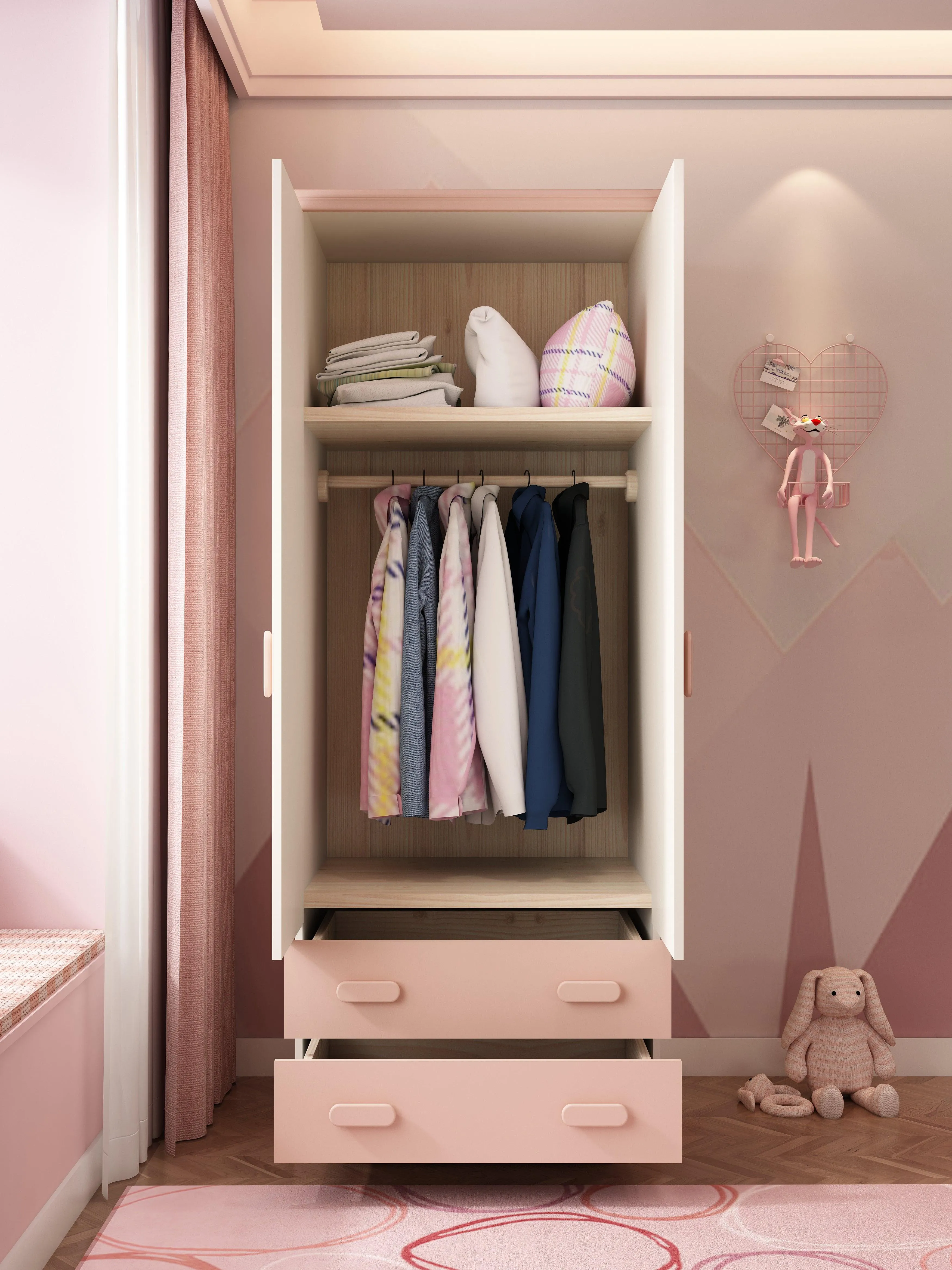 HB Rooms Ribbon Wardrobe (T815) - 2 or 3 doors options