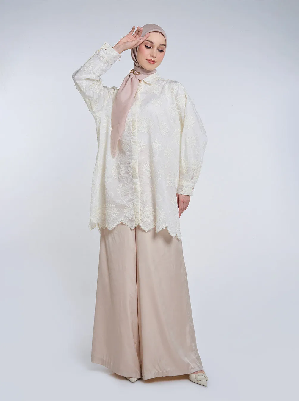 HULYA LACE TOP BROKEN WHITE