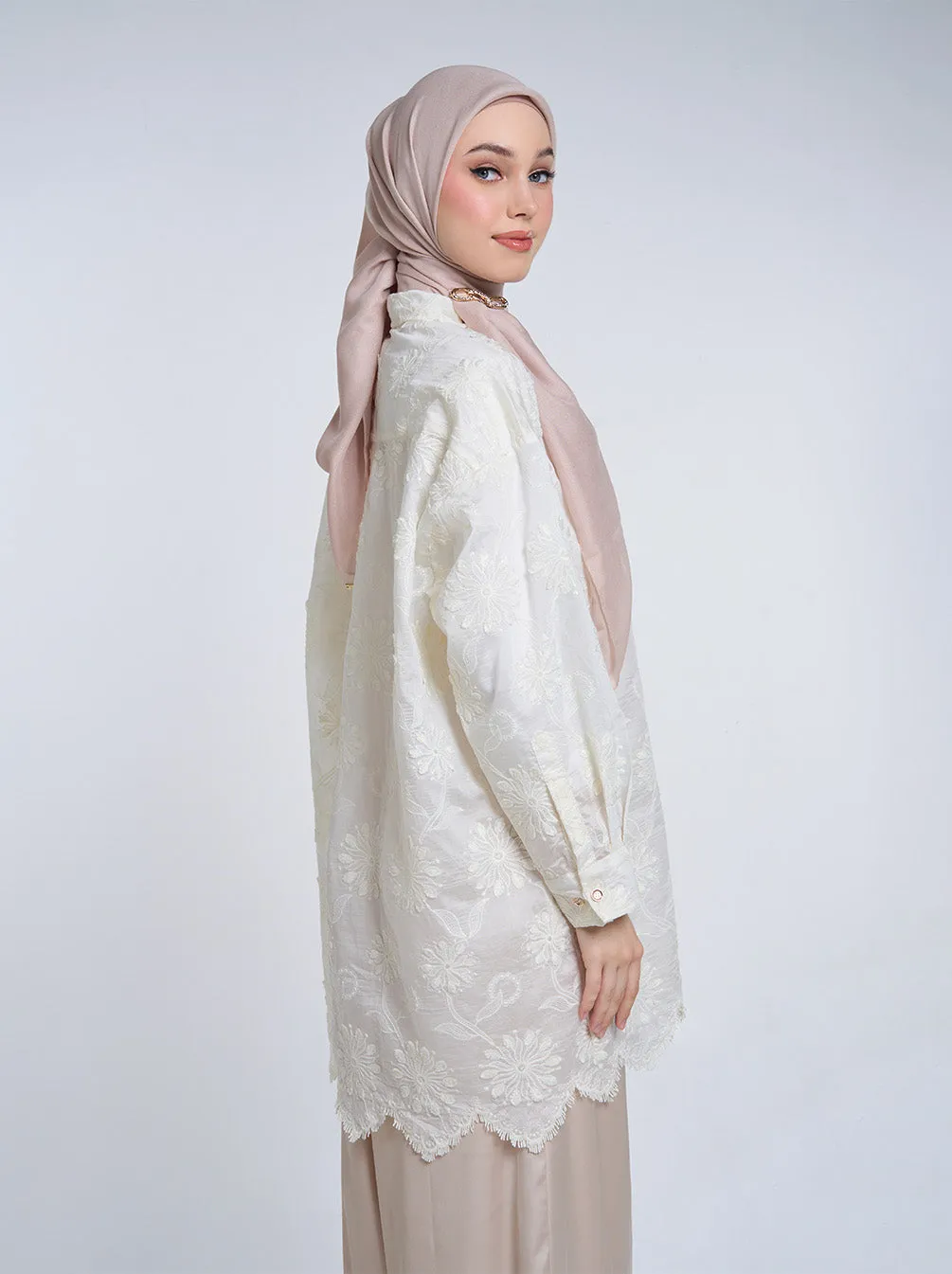 HULYA LACE TOP BROKEN WHITE