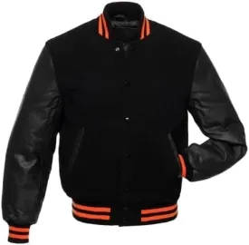 Men's Letterman Jackets Baseball Varsity Wool Body Genuine Leather Sleeves Bomber USA American Style Jacket