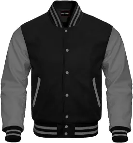 Mount Helicon Varsity Letterman Baseball Bomber Jackets Genuine Leather Sleeves & Multi Wool Color Options