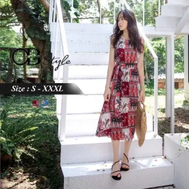 ORANGEBEAR TOTEM MAXI DRESS WITH BELT