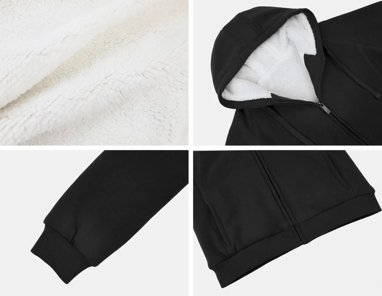 Outfitters Women's Fleece Lined Zip Up Hoodies Casual Hooded Jacket Workout Full Zip Sweatshirts Pocket Coats