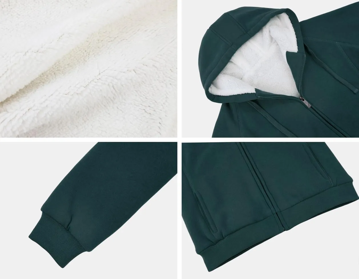 Outfitters Women's Fleece Lined Zip Up Hoodies Casual Hooded Jacket Workout Full Zip Sweatshirts Pocket Coats
