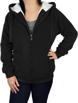 Outfitters Women's Fleece Lined Zip Up Hoodies Casual Hooded Jacket Workout Full Zip Sweatshirts Pocket Coats