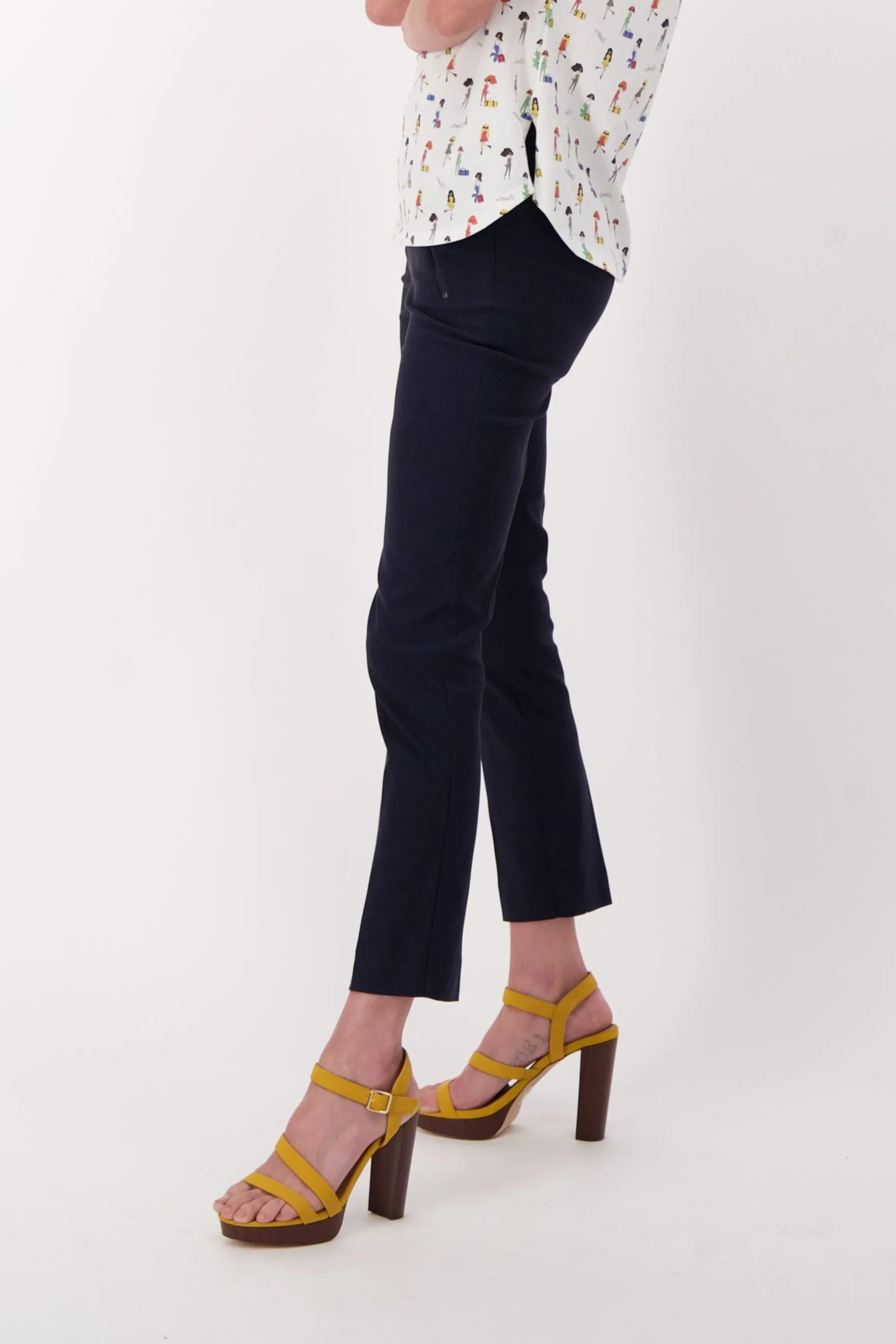 Pull On Tummy Control Zip Pockets Ankle Pant