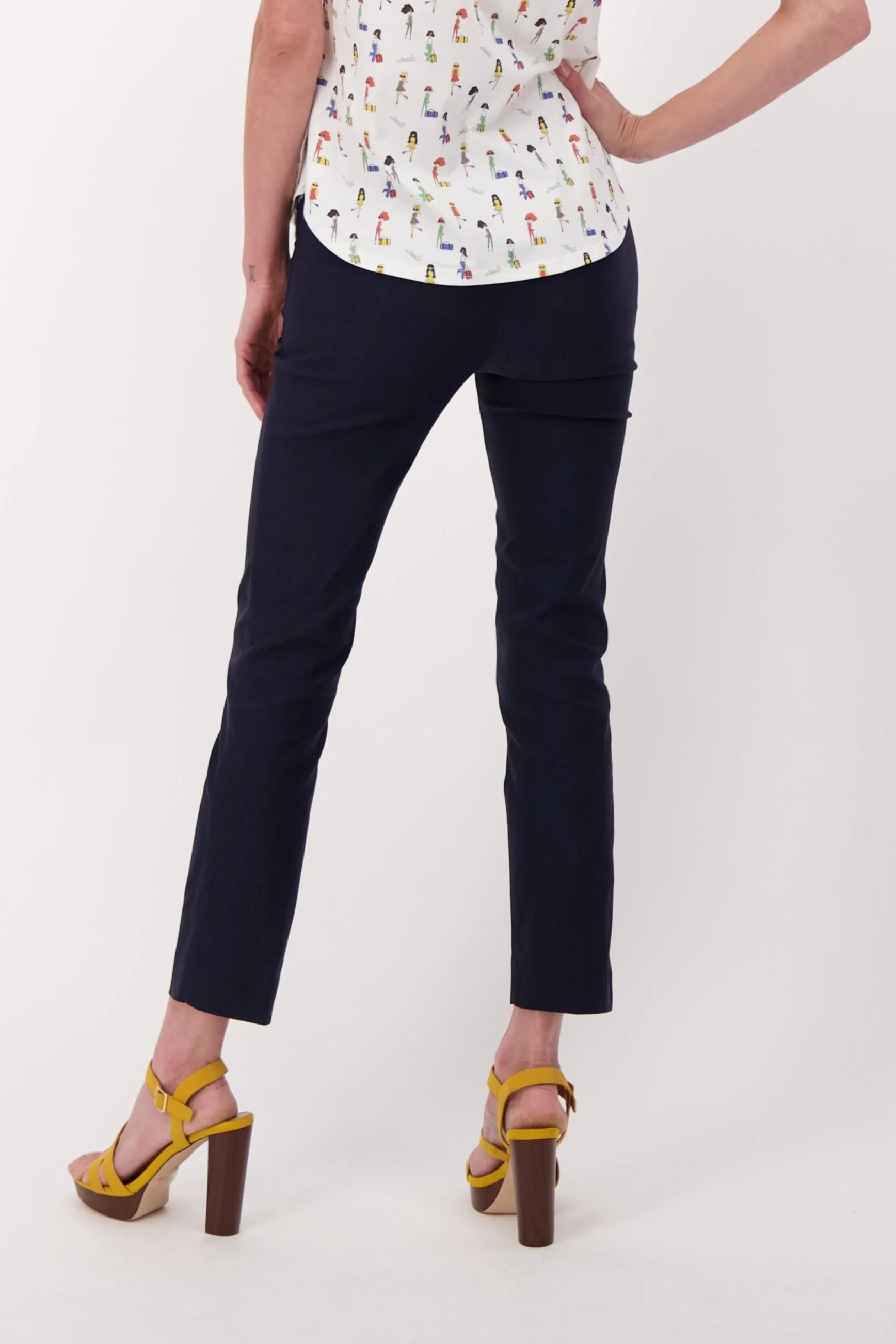 Pull On Tummy Control Zip Pockets Ankle Pant