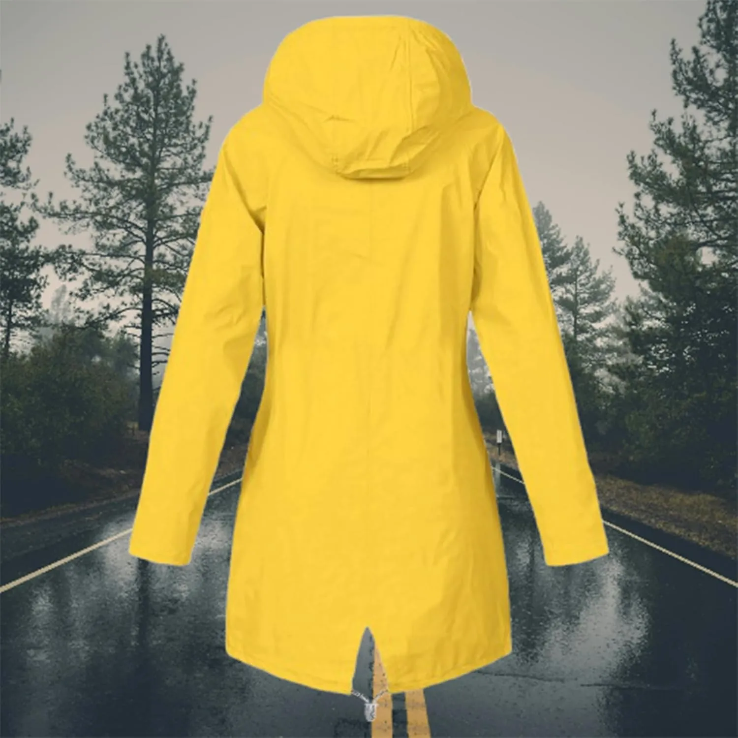 Rain Jacket for Women Lightweight Long Hooded Raincoat Waterproof Outdoor Travel Hiking Windbreaker Trench Coats