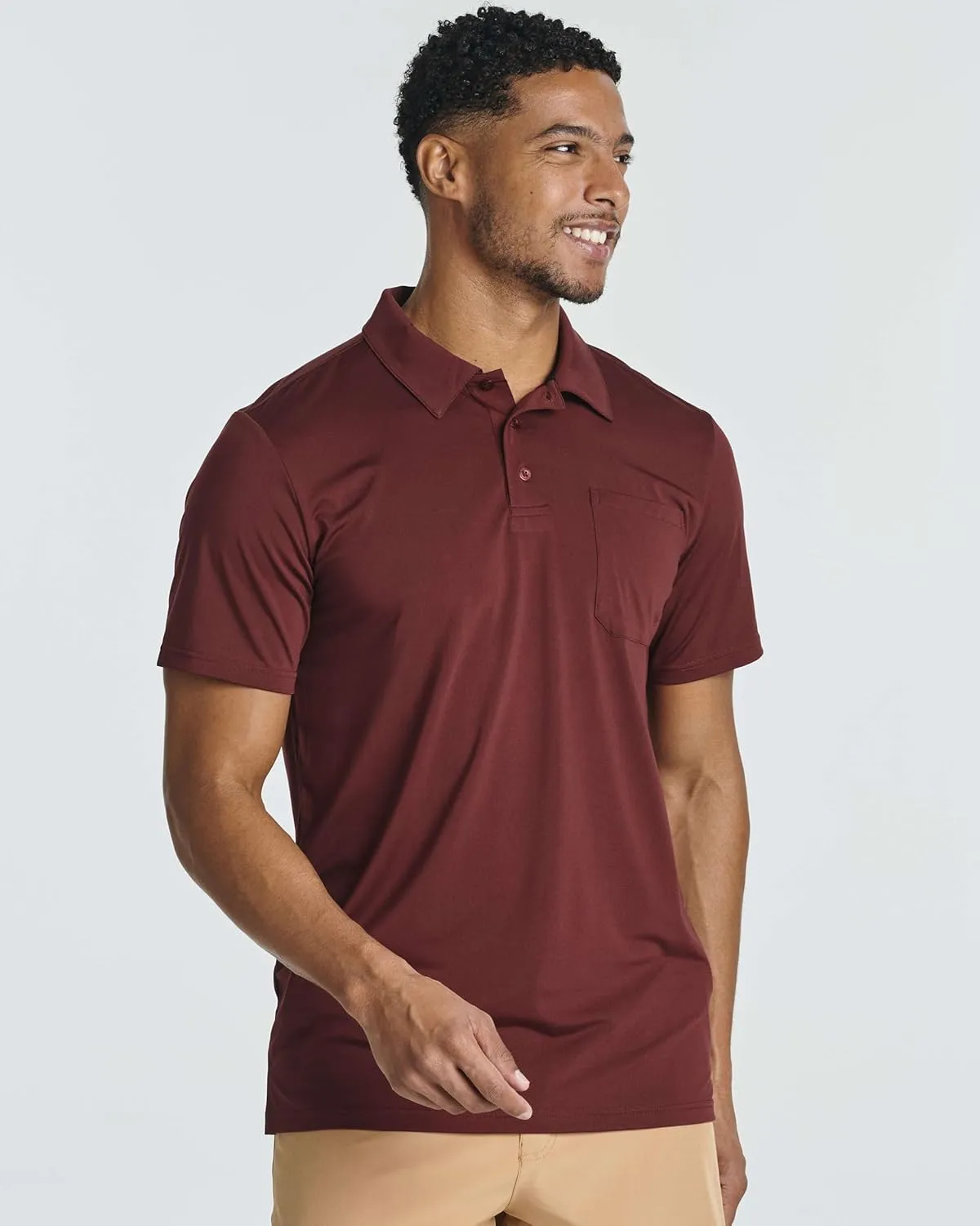 Real Essentials 3 Pack: Men's Short Sleeve Pocket Polo Shirt Dry-Fit Performance Tactical Golf (Available in Big & Tall)