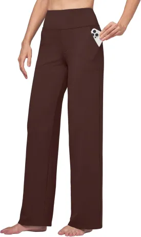 Willit Women's Yoga Pants Wide Leg Dress Work Pants Stretch Casual Pants Slacks with Pockets High Waist 28" 30" 32"