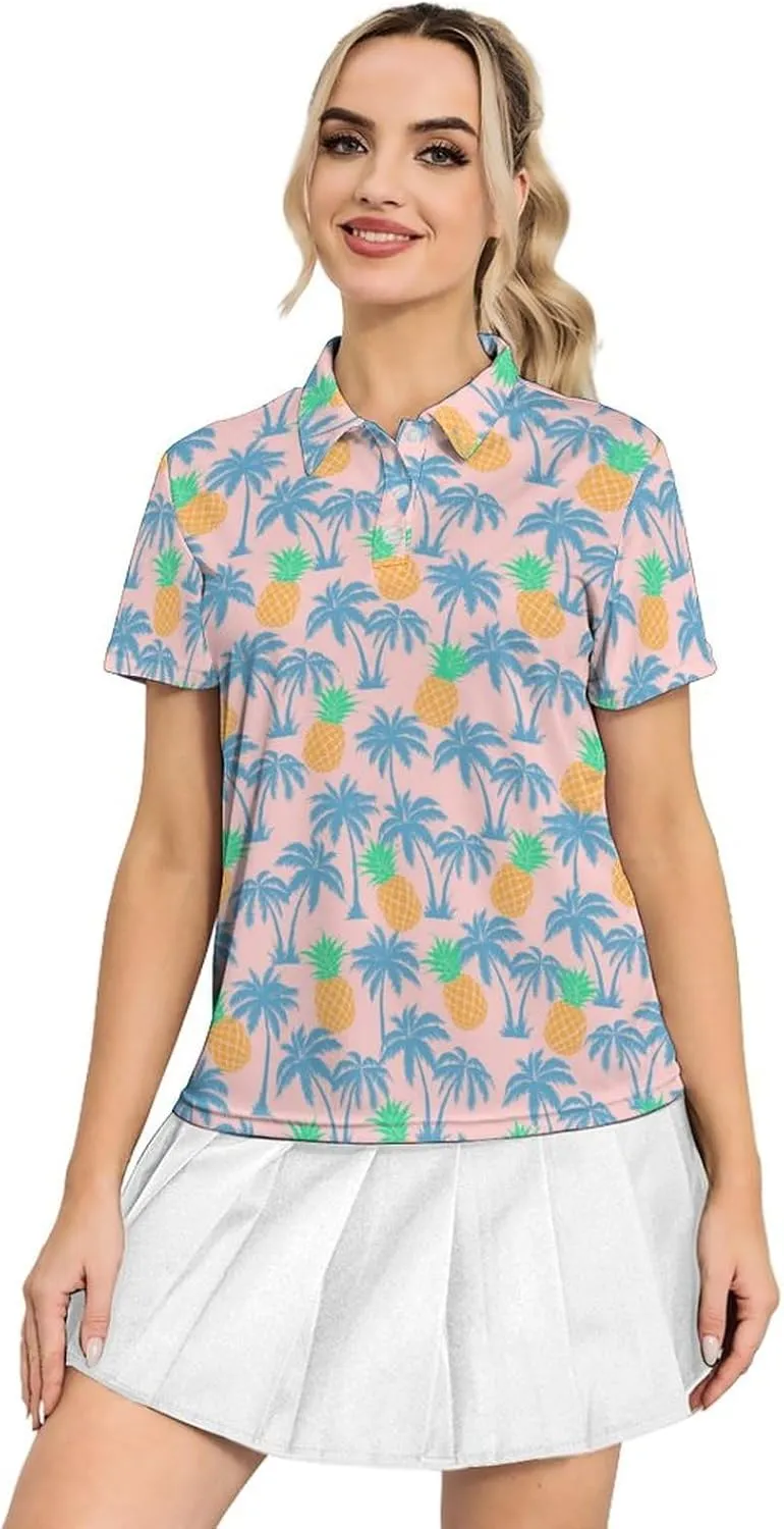 Women's Golf Shirts Dry Fit Moisture Wicking Polo Shirt Casual Short Sleeve Tennis Shirts