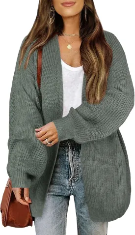 Women's Lightweight Oversized Long Cardigans Spring 2025 Cute Waffle Knit V Neck Open Front Thin Sweater Cardigan