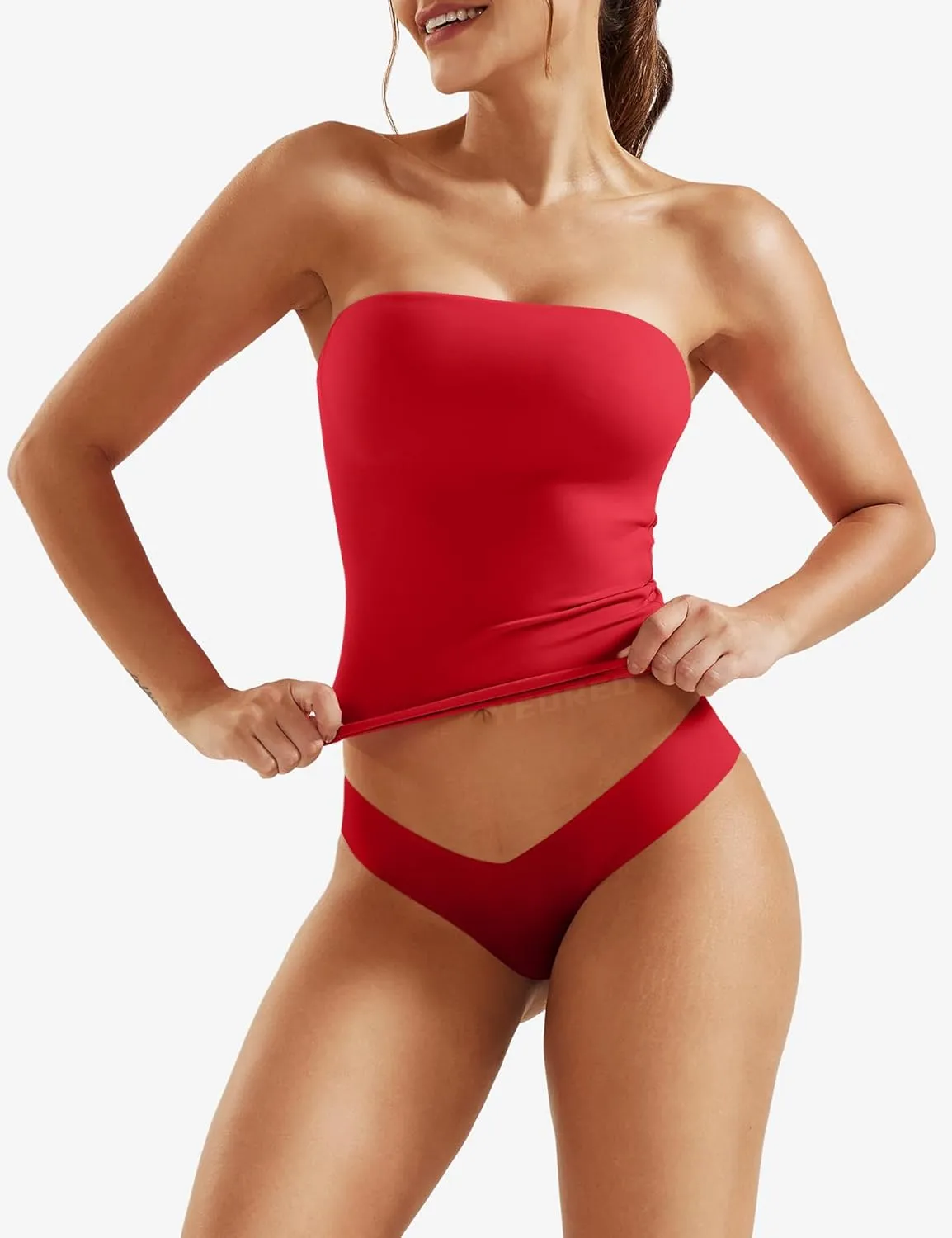 YEOREO Sophie Women Sexy Long Tube Tops Double Lined Basic Y2K Summer Cute Strapless Fitted Bandeau Going Out Crop Top Top