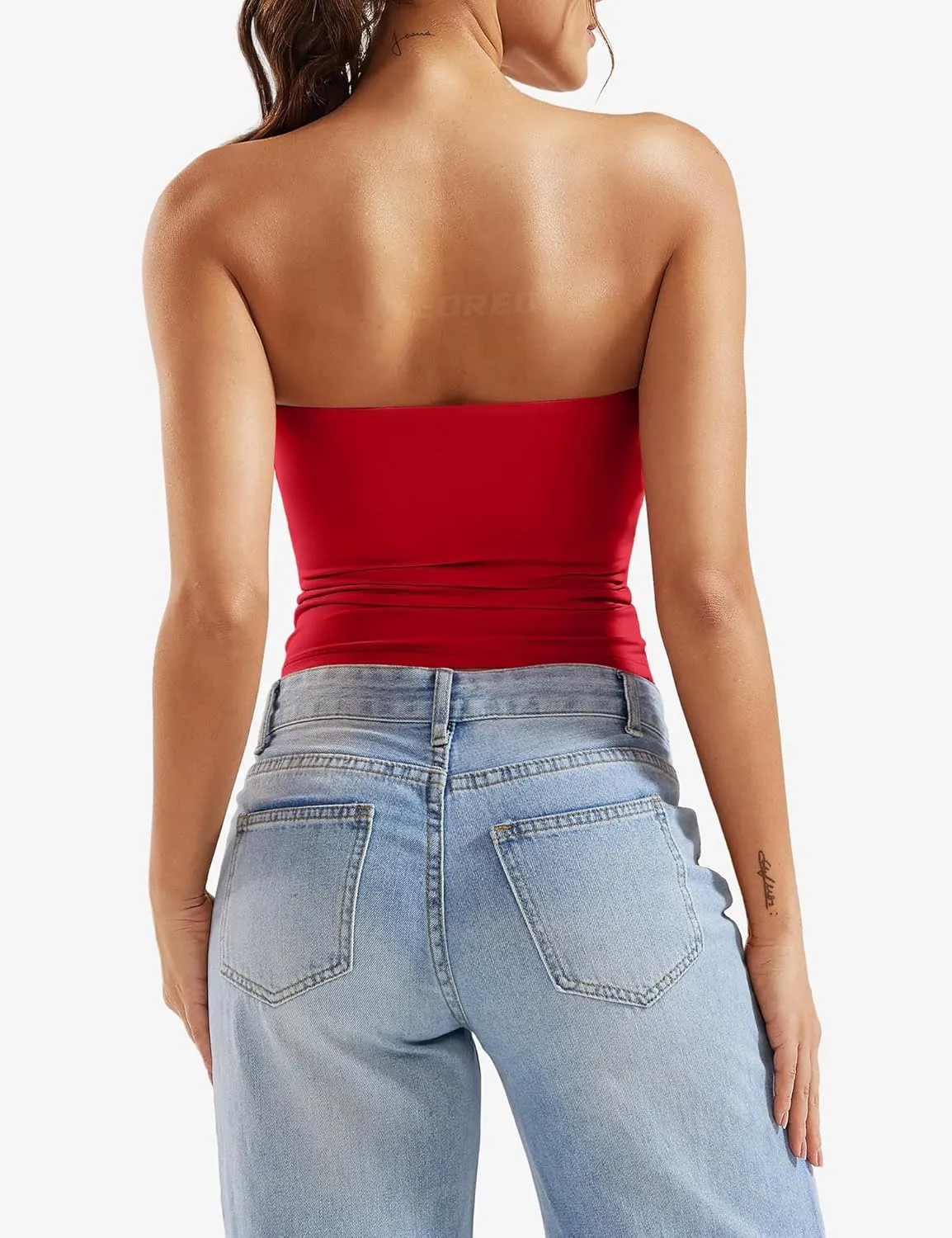 YEOREO Sophie Women Sexy Long Tube Tops Double Lined Basic Y2K Summer Cute Strapless Fitted Bandeau Going Out Crop Top Top